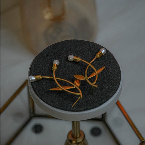 Zara limited edition gold plated brass earrings wear it on any outfit - Picture 2 of 4